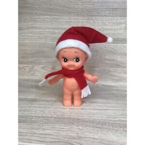 Vintage Santa Kewpie Doll-adorable with Red Hat And Scarf.